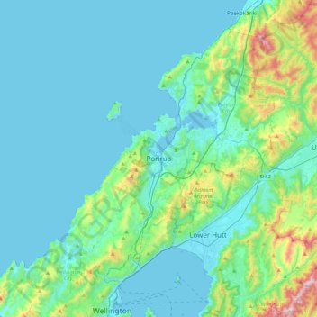 Porirua topographic map, elevation, terrain
