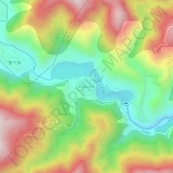 Bichom topographic map, elevation, terrain