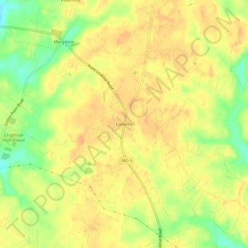 Loveville topographic map, elevation, terrain