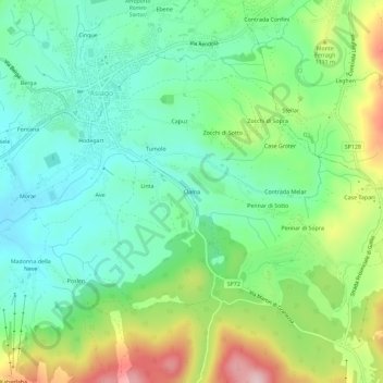 Clama topographic map, elevation, terrain