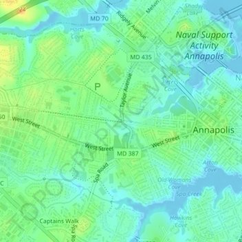 Bay Ridge Junction topographic map, elevation, terrain