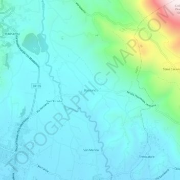 Basciano topographic map, elevation, terrain