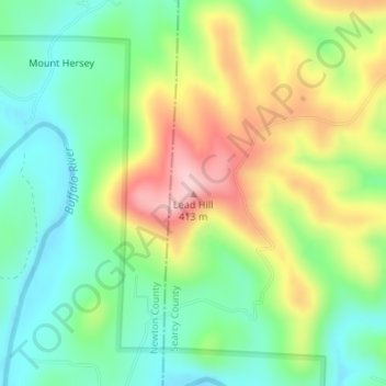 Lead Hill topographic map, elevation, terrain
