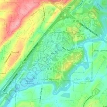Acton topographic map, elevation, terrain