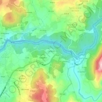 Condesa topographic map, elevation, terrain