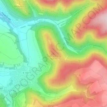 Scharfenberg topographic map, elevation, terrain