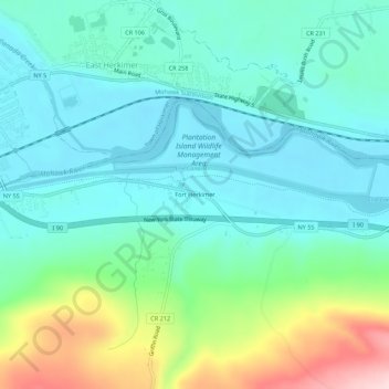 Fort Herkimer topographic map, elevation, terrain
