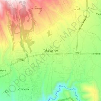 Tabacundo topographic map, elevation, terrain