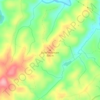 Poor Mountain topographic map, elevation, terrain