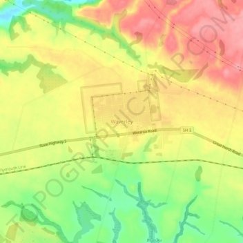 Waverley topographic map, elevation, terrain