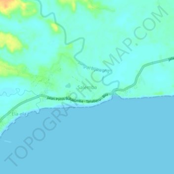 Salemba topographic map, elevation, terrain