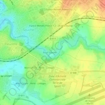 La Rivière topographic map, elevation, terrain