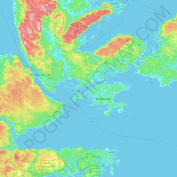Bee Island topographic map, elevation, terrain