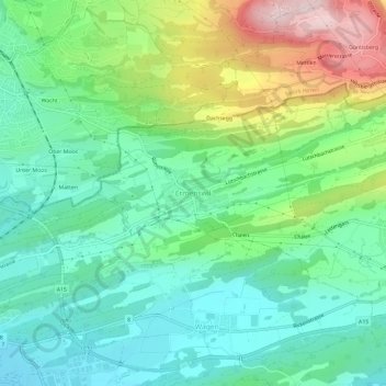 Ermenswil topographic map, elevation, terrain