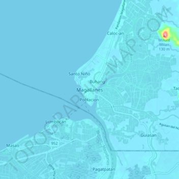 Magallanes topographic map, elevation, terrain