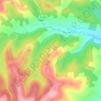 Hountetes topographic map, elevation, terrain