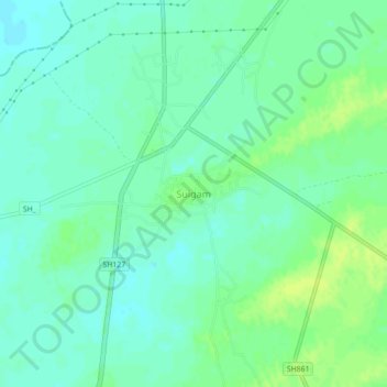 Suigam topographic map, elevation, terrain