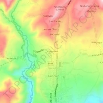 Changoloto topographic map, elevation, terrain