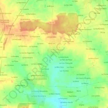 La Croix topographic map, elevation, terrain