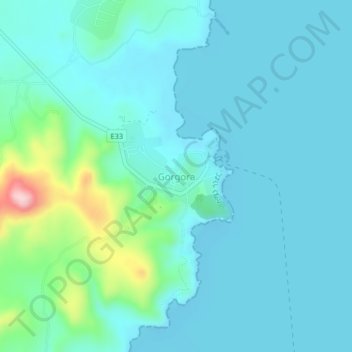 Gorgora topographic map, elevation, terrain