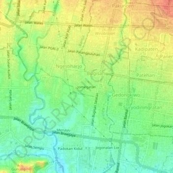 Jomegatan topographic map, elevation, terrain