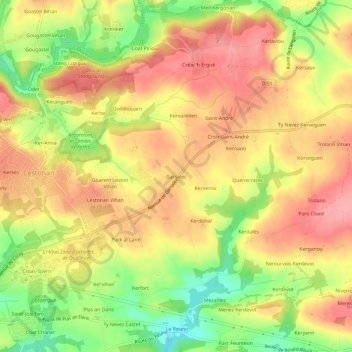Garsalec topographic map, elevation, terrain