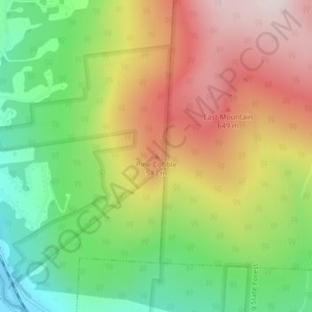 Pine Cobble topographic map, elevation, terrain