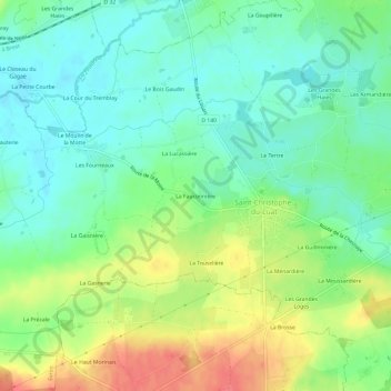 La Fauconnière topographic map, elevation, terrain