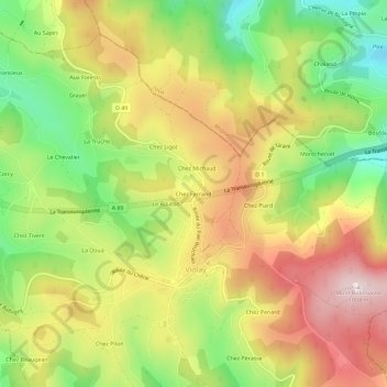Chez Ferrand topographic map, elevation, terrain