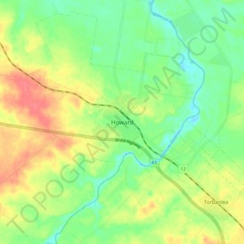 Howard topographic map, elevation, terrain