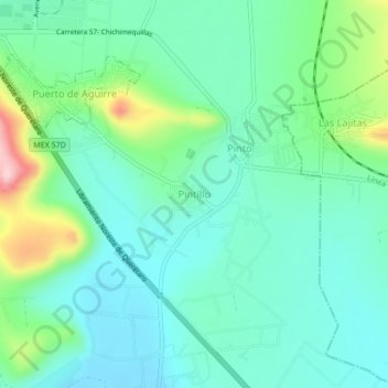 Pintillo topographic map, elevation, terrain