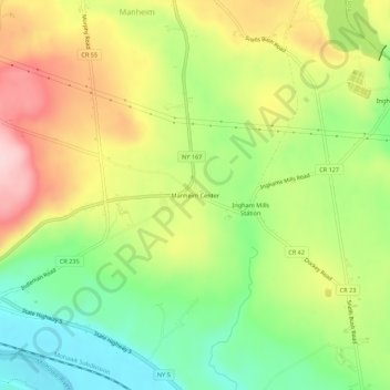 Manheim Center topographic map, elevation, terrain