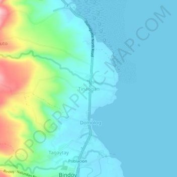 Tinaogan topographic map, elevation, terrain