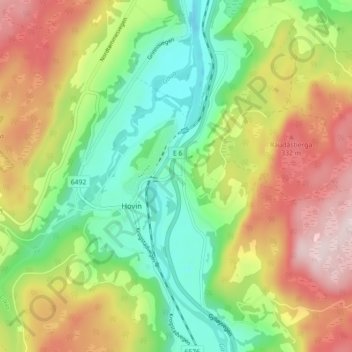 Fossgrenda topographic map, elevation, terrain