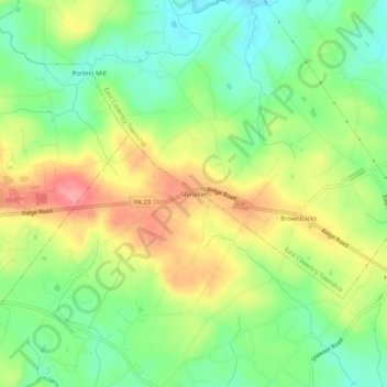 Slonaker topographic map, elevation, terrain