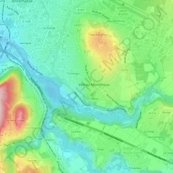 Vers Bu topographic map, elevation, terrain