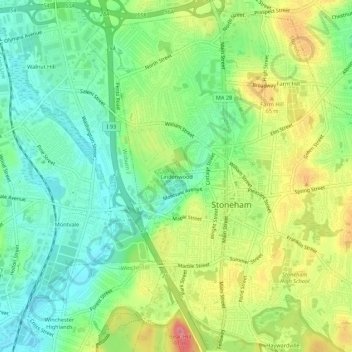 Lindenwood topographic map, elevation, terrain