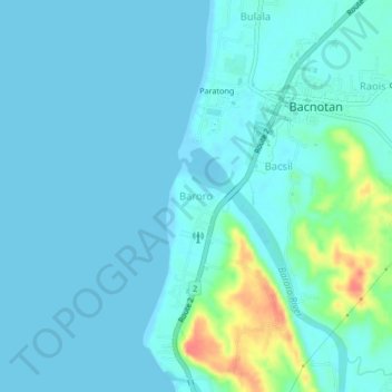 Baroro topographic map, elevation, terrain