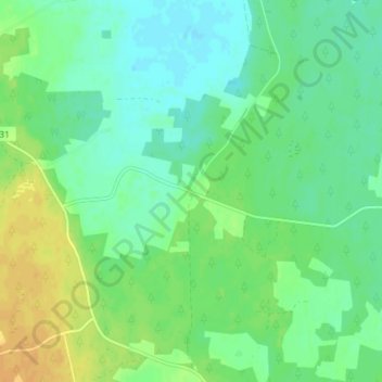 Ganthem topographic map, elevation, terrain