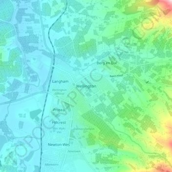 Wellington topographic map, elevation, terrain