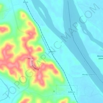 LaMotte topographic map, elevation, terrain