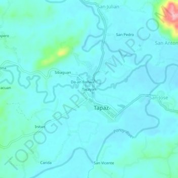 Tacayan topographic map, elevation, terrain