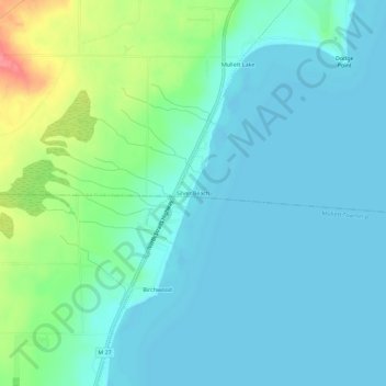 Silver Beach topographic map, elevation, terrain