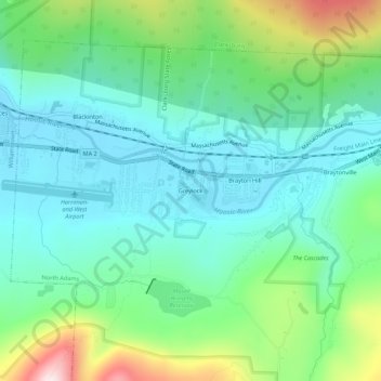 Greylock topographic map, elevation, terrain
