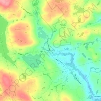 Manchaug topographic map, elevation, terrain
