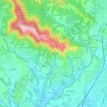 Palazzetto topographic map, elevation, terrain