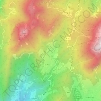 Le Croz topographic map, elevation, terrain