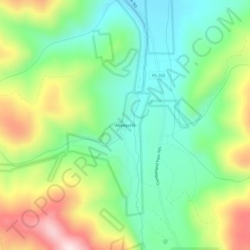 Abbeyville topographic map, elevation, terrain