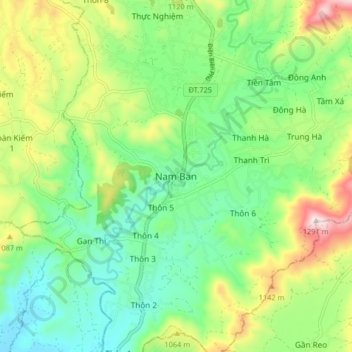 Nam Ban topographic map, elevation, terrain