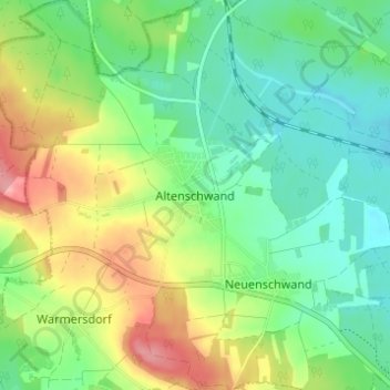 Altenschwand topographic map, elevation, terrain